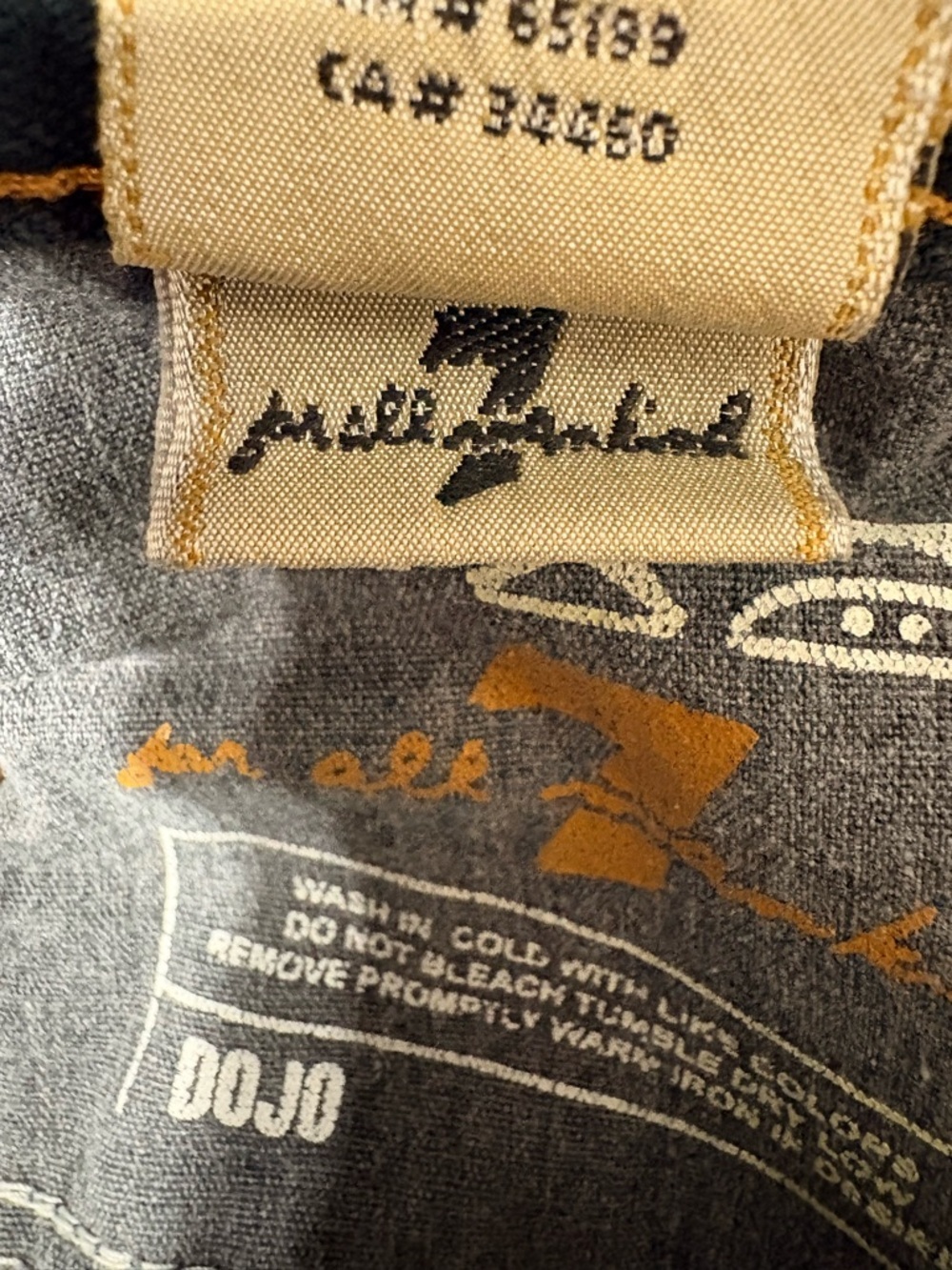 Dojo 7 For All Mankind Jeans Low Rise Flare Leg Dark Wash 28 Made in USA‎ - Picture 13 of 13